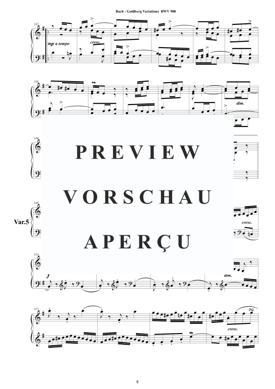 Produktgalerie: Seite 9 von 11 Goldberg Variationen BWV 988, , Klavier Solo