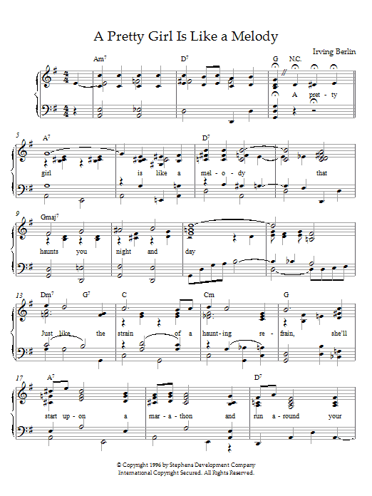 Product gallery: Page 1 of 1 A Pretty Girl Is Like A Melody, Irving Berlin