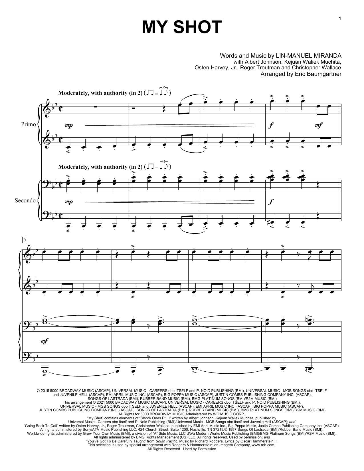 Produktbild zu: My Shot (from Hamilton) (arr. Eric Baumgartner)
