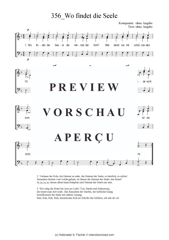 gallery: Wo findet die Seele , , (Gemischter Chor SAB)