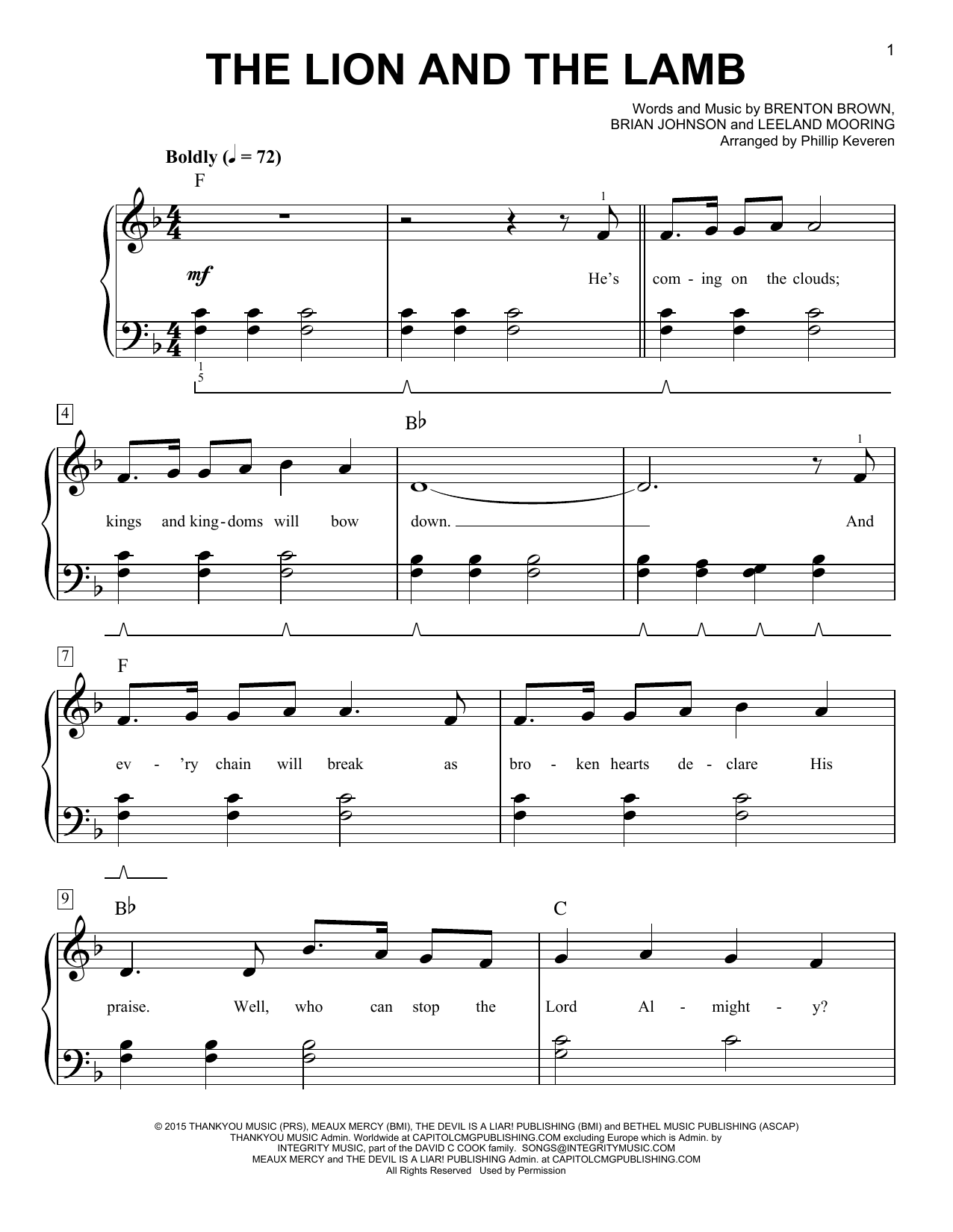 Product picture to: The Lion And The Lamb (arr. Phillip Keveren)