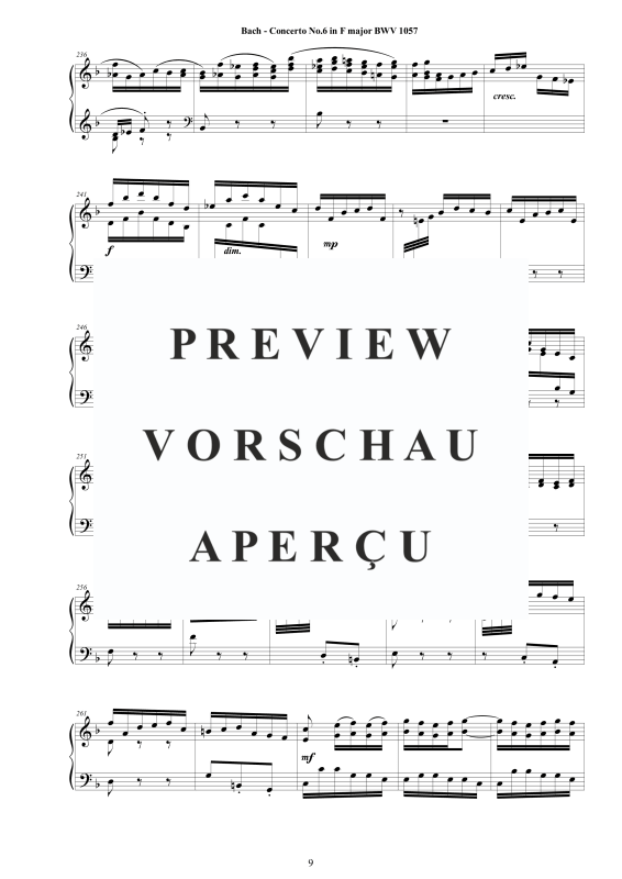 Produktgalerie: Seite 10 von 11 Konzert Nr. 6 in F-Dur BWV 1057, , Klavier Solo