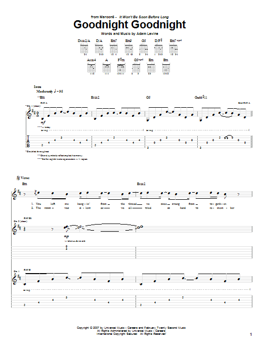 Product gallery: Page 1 of 1 Goodnight Goodnight, Maroon 5
