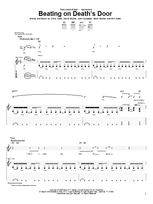 Produktgalerie: Seite 1 von 1 Beating On Death's Door, Lamb Of God, Gitarre