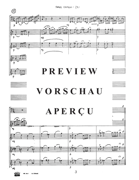 Produktgalerie: Seite 7 von 21 Three Cameos , , (Saxophon Quartett + Tuba Solo)