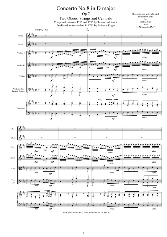 Product picture to: Concerto No.8 in D-Dur Op.7Tomaso Albinoni