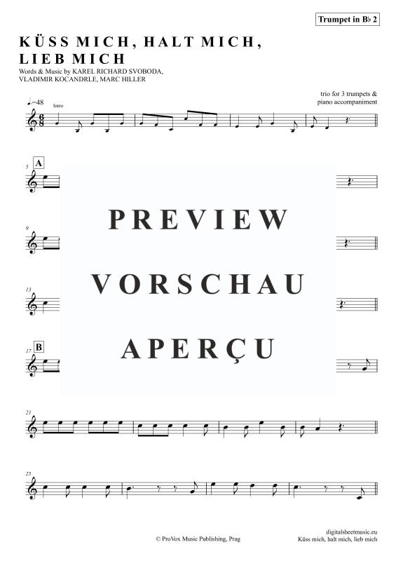 Produktgalerie: Seite 10 von 11 Küss Mich, Halt Mich, Lieb Mich, Egli, Beatrice, (Trompeten Trio + Klavier)