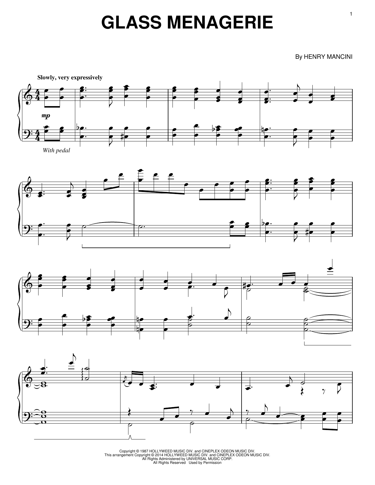 Product gallery: Page 1 of 1 Glass Menagerie, Henry Mancini