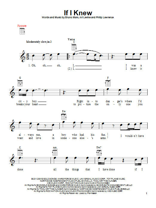 Product gallery: Page 1 of 1 If I Knew, Bruno Mars