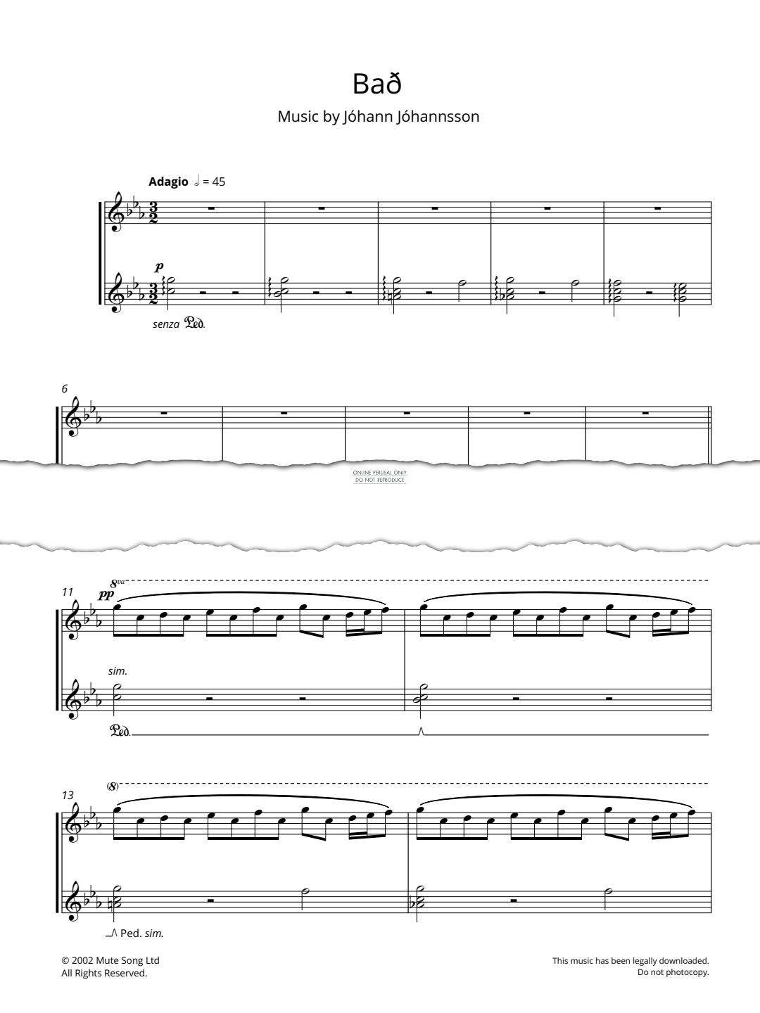 Produktgalerie: Seite 1 von 1 Bað, Jóhann Jóhannsson, Klavier