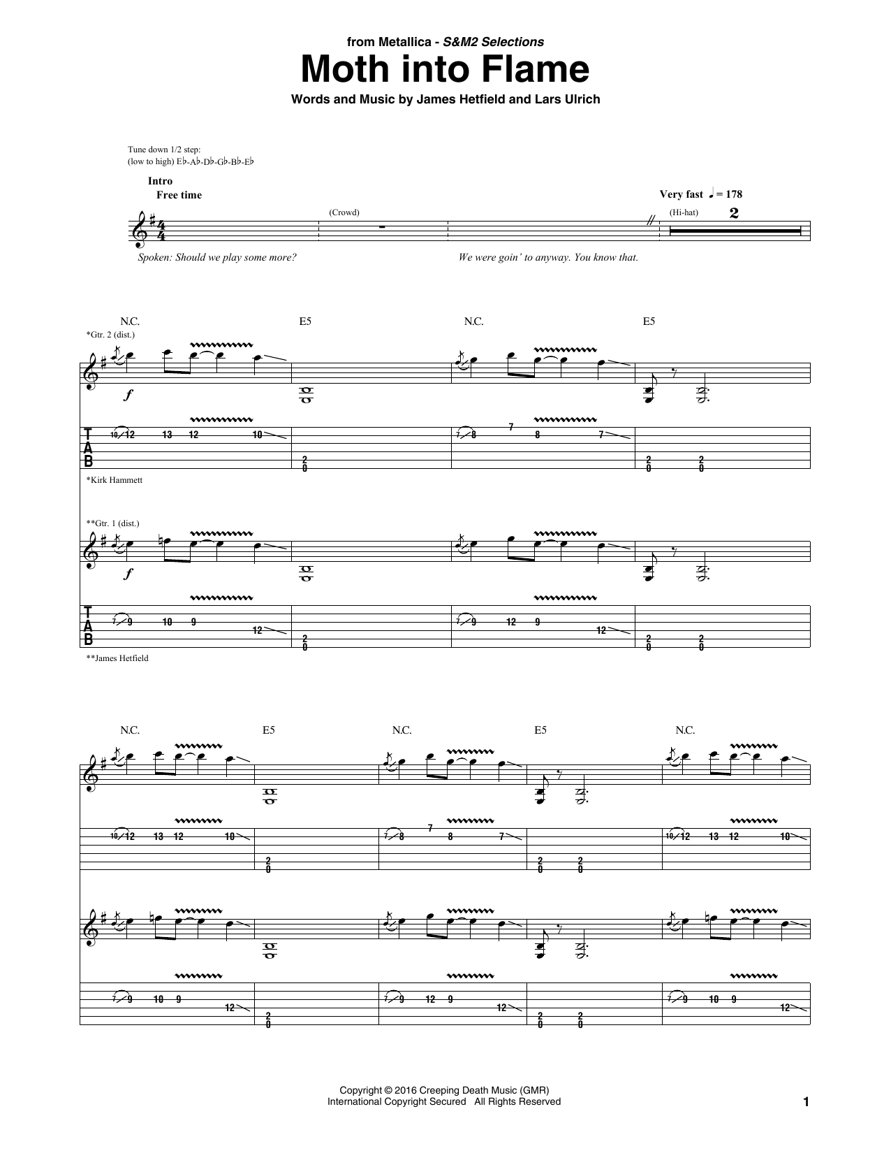 Produktgalerie: Seite 1 von 1 Moth Into Flame, Metallica, Gitarre