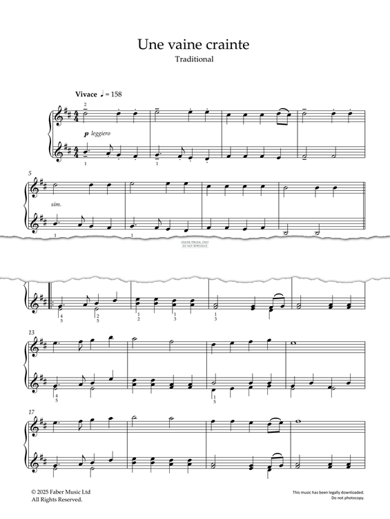 Produktgalerie: Seite 1 von 1 Une Vaine Crainte, Traditional, Klavier