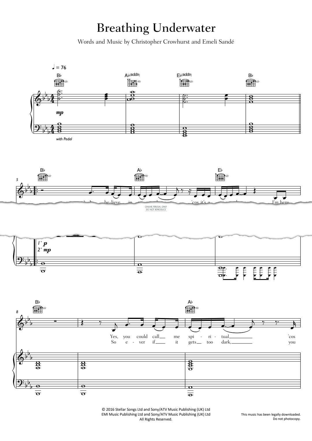 Produktgalerie: Seite 1 von 1 Breathing Underwater, Emeli Sandé, Gesang, Gitarre, Klavier