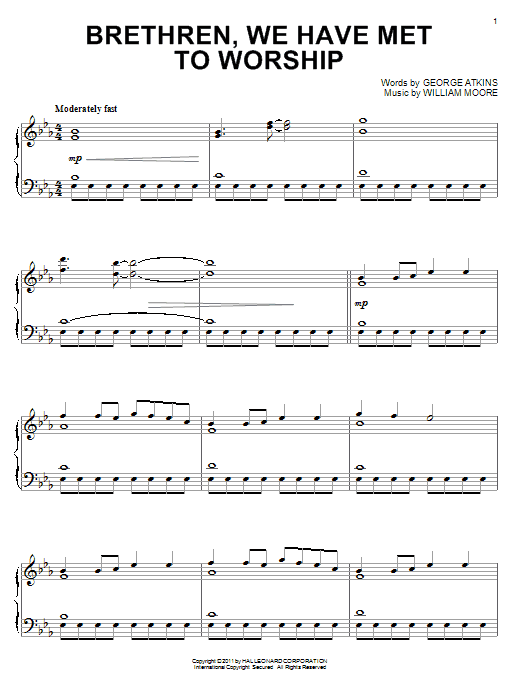 Product gallery: Page 1 of 1 Brethren, We Have Met To Worship, George Atkins