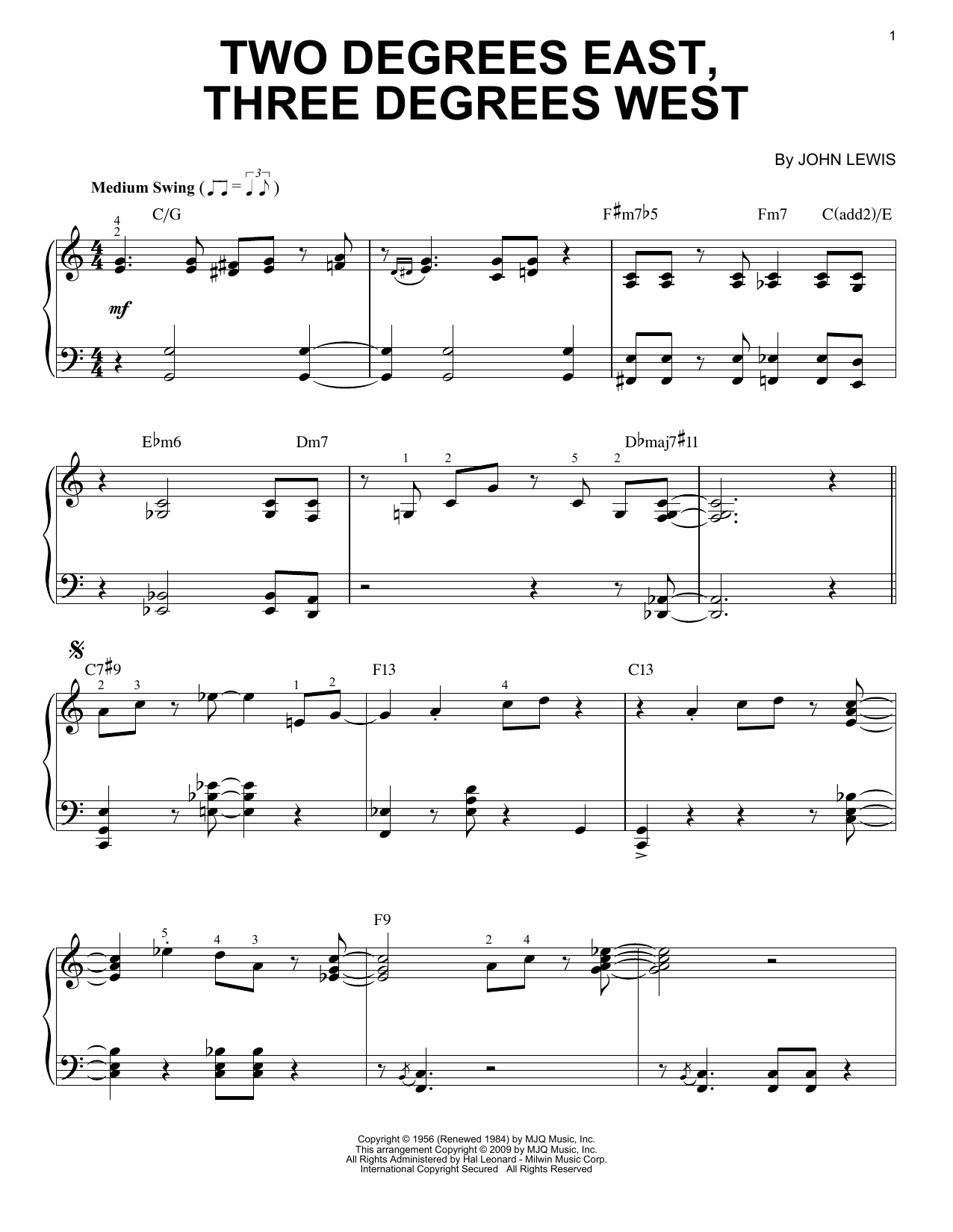 Produktbild zu: Two Degrees East, Three Degrees West [Jazz version]