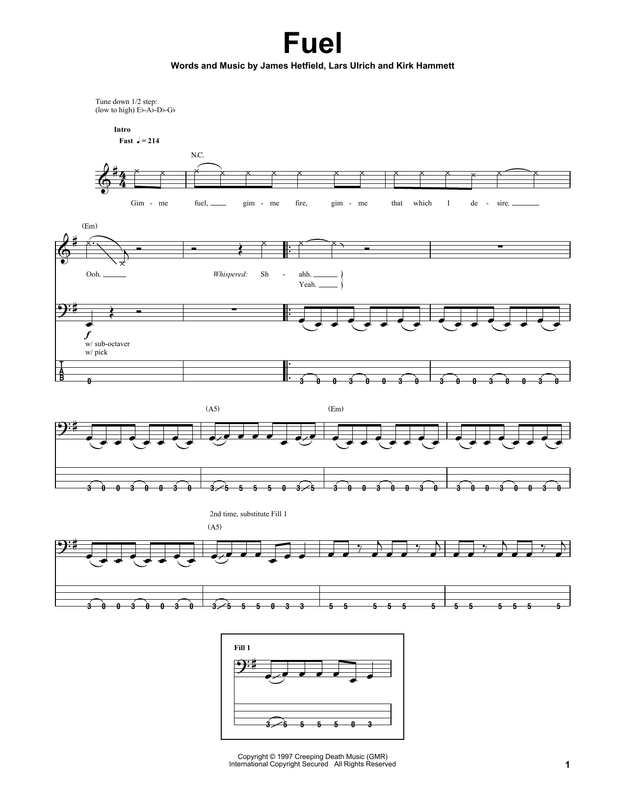 Produktgalerie: Seite 1 von 1 Fuel, Metallica, E-Bass