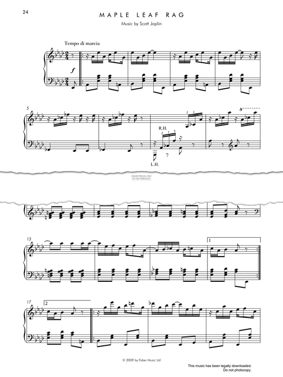 Produktgalerie: Seite 1 von 1 Maple Leaf Rag, Scott Joplin, Klavier