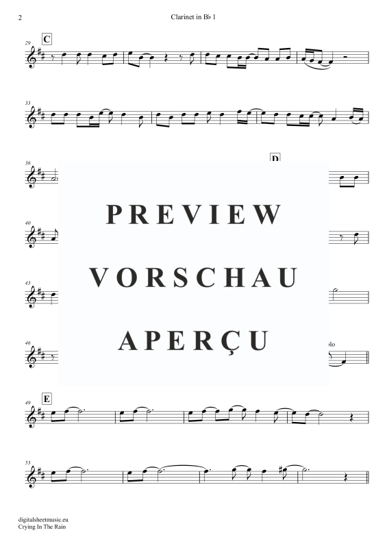 Produktgalerie: Seite 9 von 11 Crying In The Rain, A-Ha, (Klarinetten Trio + Klavier)