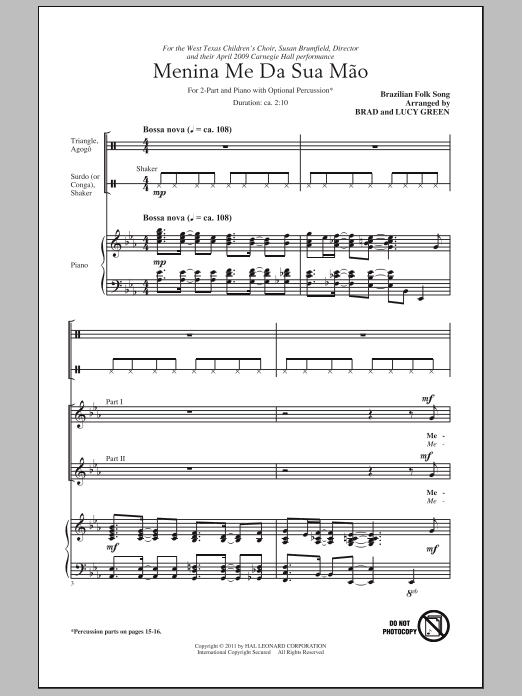 Produktgalerie: Seite 1 von 1 Menina Me Da Sua Mao (Give Me Your Hand, Menina), Brad Green, Chor