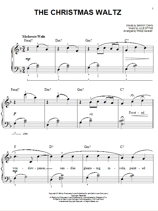 Product gallery: Page 1 of 1 The Christmas Waltz (arr. Phillip Keveren), Sammy Cahn