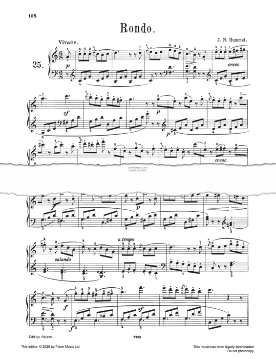 Produktgalerie: Seite 1 von 1 Rondo in C major, Johann Nepomuk Hummel, Klavier