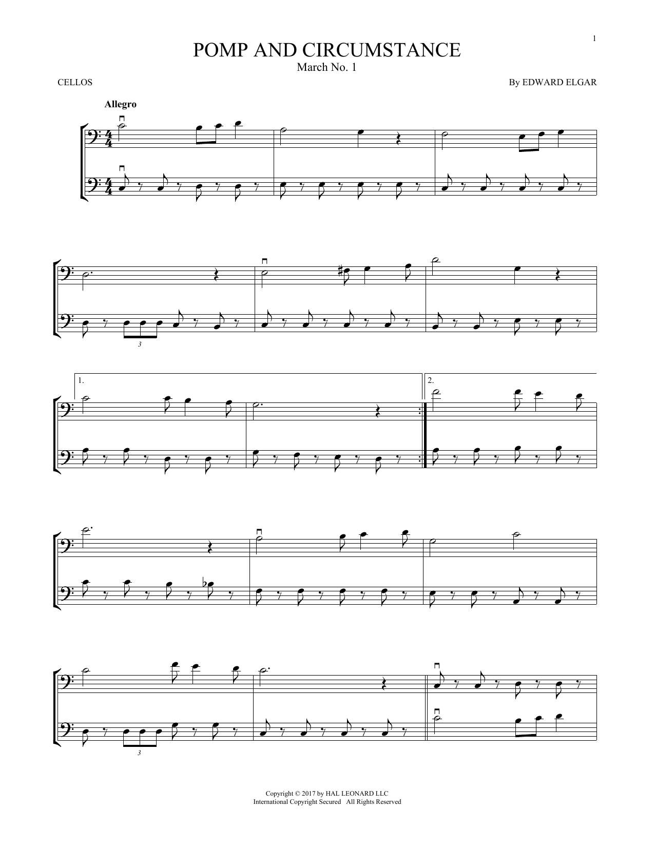 Produktgalerie: Seite 1 von 1 Pomp And Circumstance, March No. 1, Edward Elgar, Violoncello