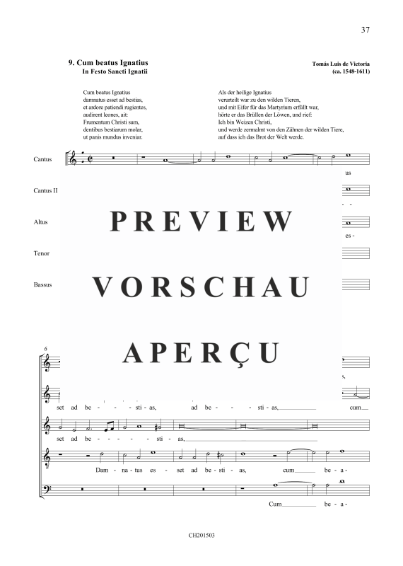 Produktgalerie: Seite 2 von 9 Cum beatus Ignatius / Ignis crux bestiae, , Gemischter Chor 5-stimmig