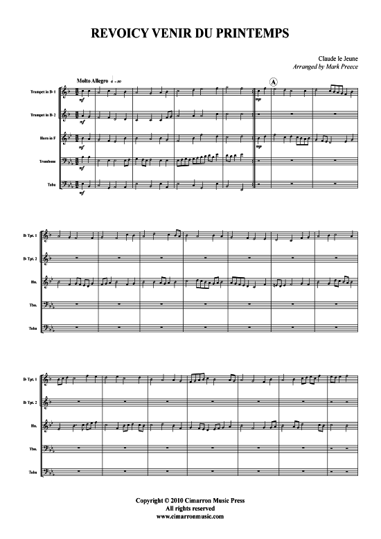 Produktbild zu: Revoicy Venir Du Printemps Claude le Jeune