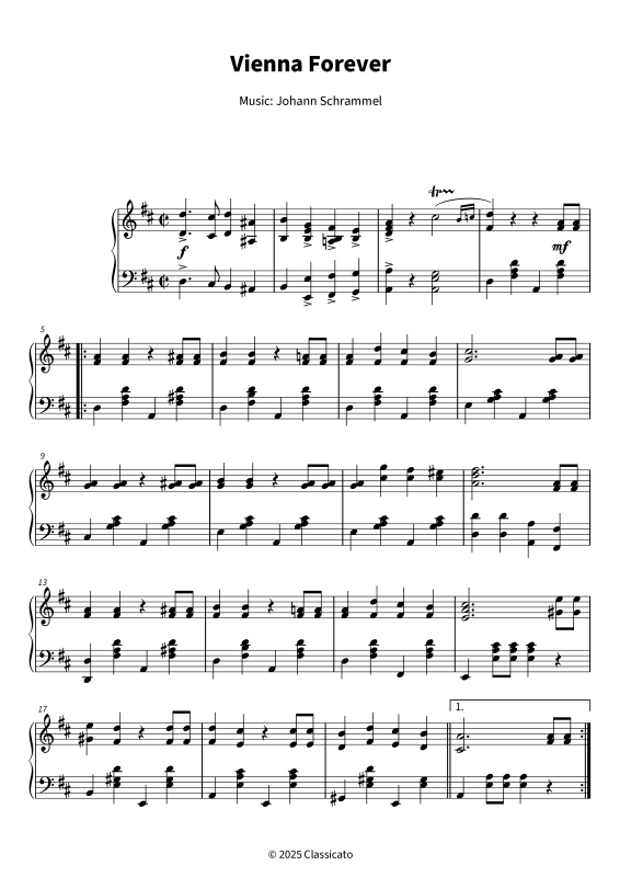 Product gallery: Page 1 of 6 Vienna Forever, , Piano Solo