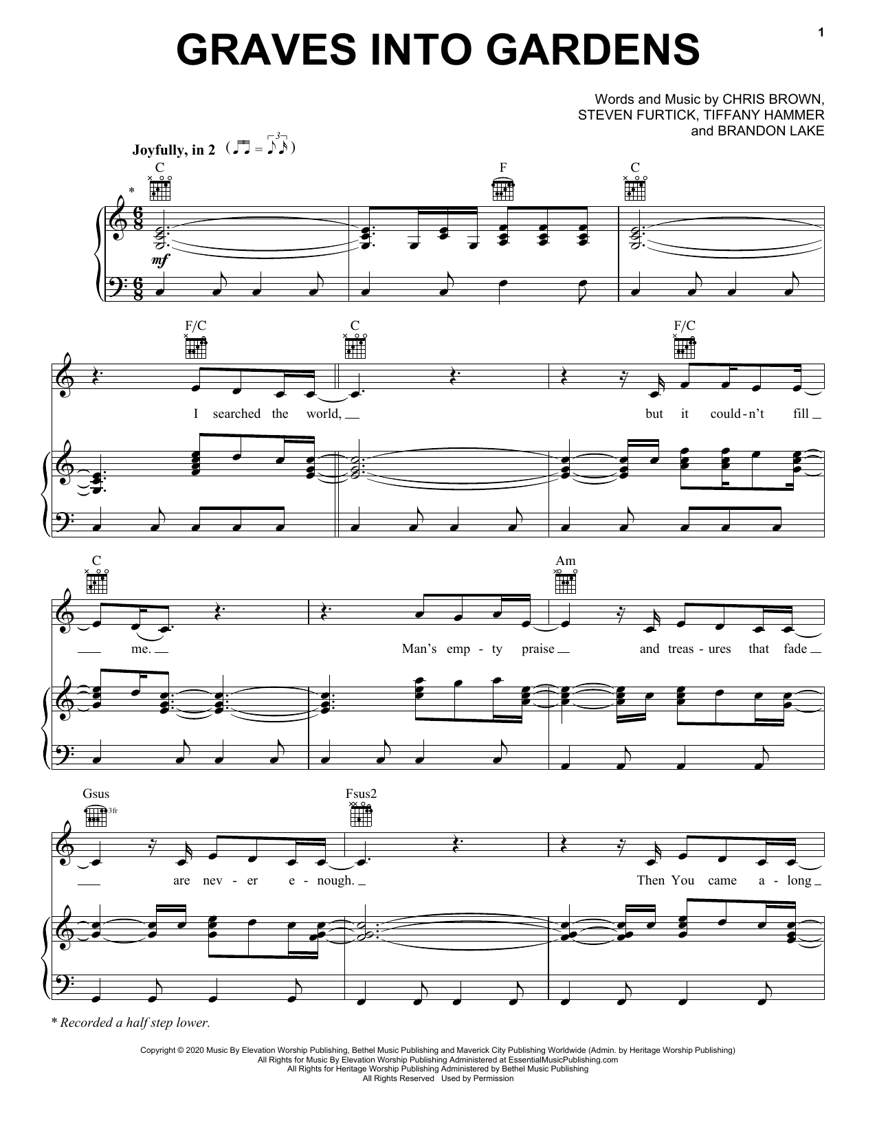 Produktgalerie: Seite 1 von 1 Graves Into Gardens, Elevation Worship, Gesang, Gitarre, Klavier