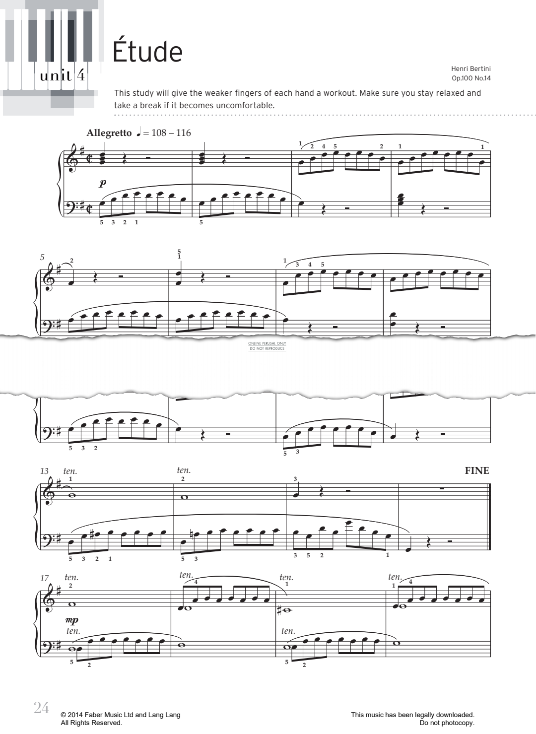 Produktgalerie: Seite 1 von 1 Étude (Op.100 No.14), Henri Bertini, Klavier