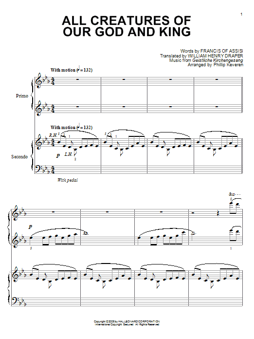 Product picture to: All Creatures Of Our God And King (arr. Phillip Keveren)