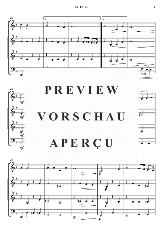 Product gallery: Page 6 of 11 La - Le - Lu, Heinz Rühmann, (Woodwind Quartet)