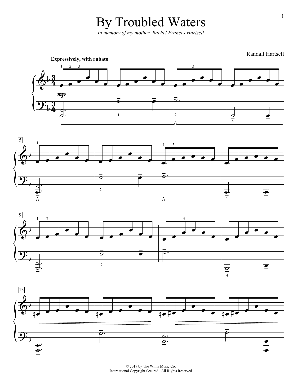 Produktgalerie: Seite 1 von 1 By Troubled Waters, Randall Hartsell, Klavier