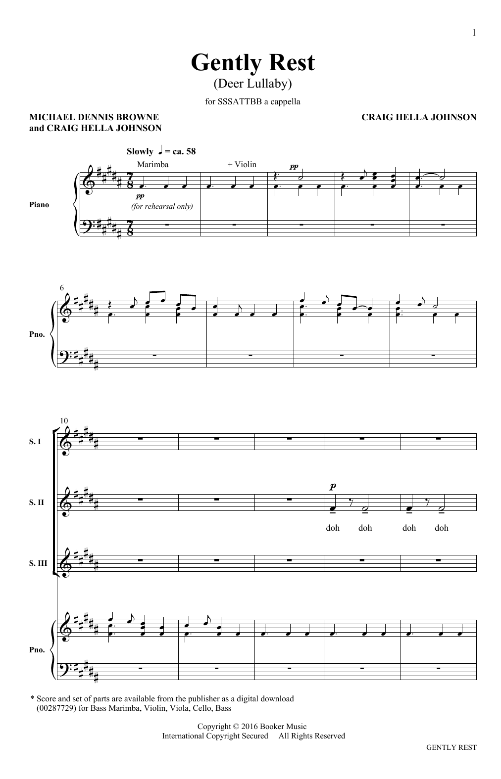 Product picture to: Gently Rest (Deer Lullaby) (from Considering Matthew Shepard)