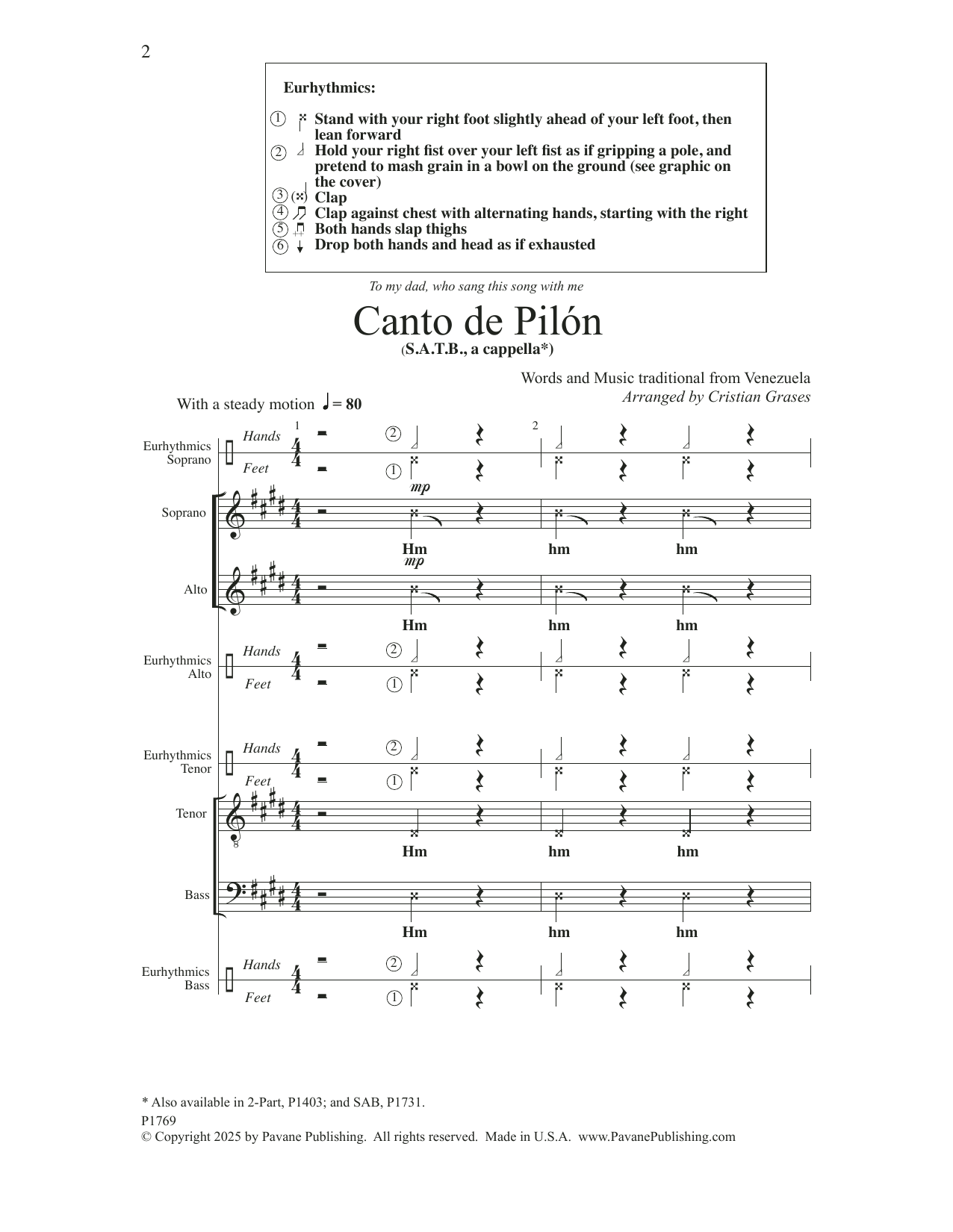 Product picture to: Canto de Pilon (arr. Cristian Grases)