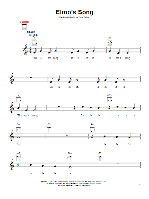 Product gallery: Page 1 of 1 Elmo's Song, Tony Geiss