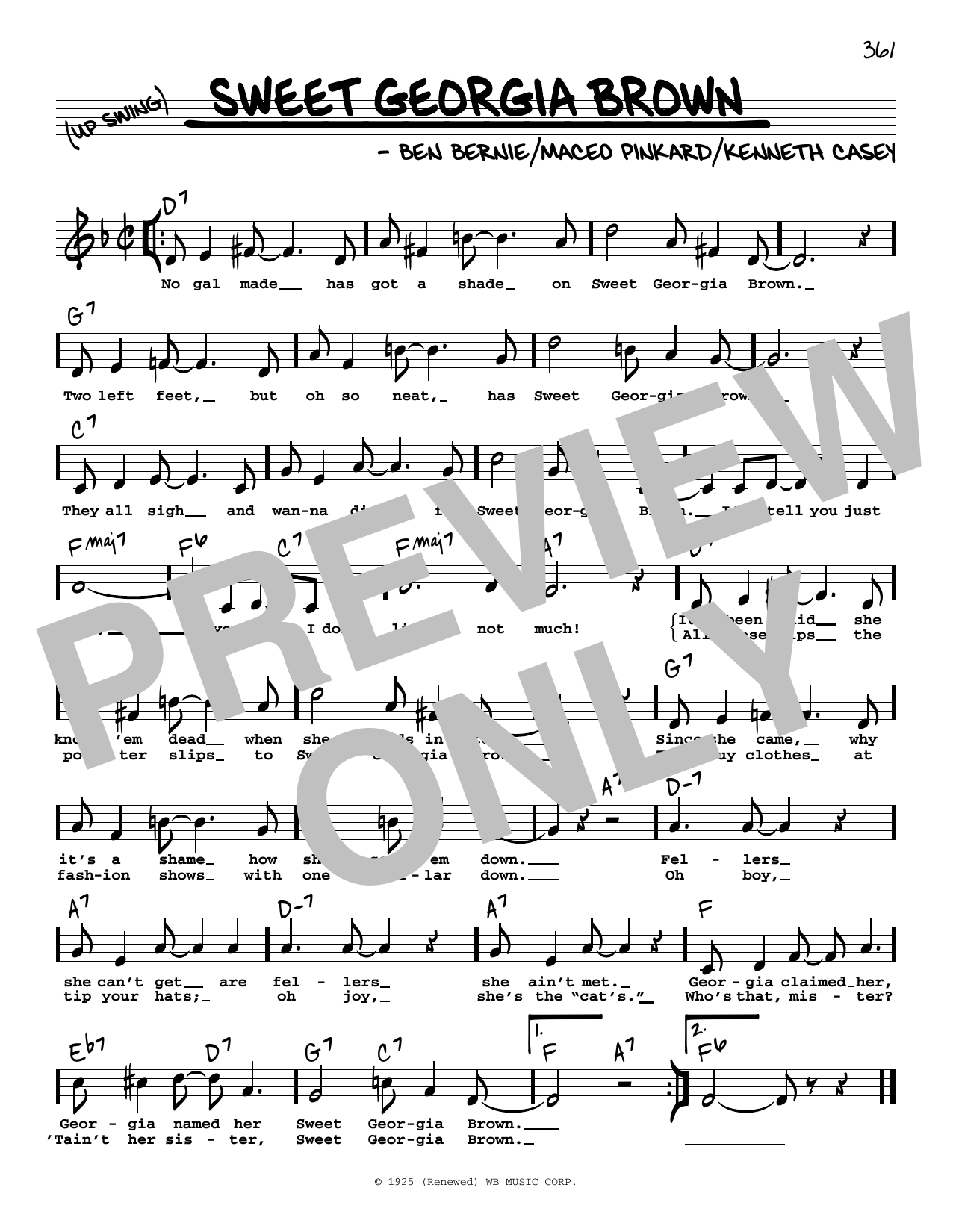 Produktbild zu: Sweet Georgia Brown (High Voice)