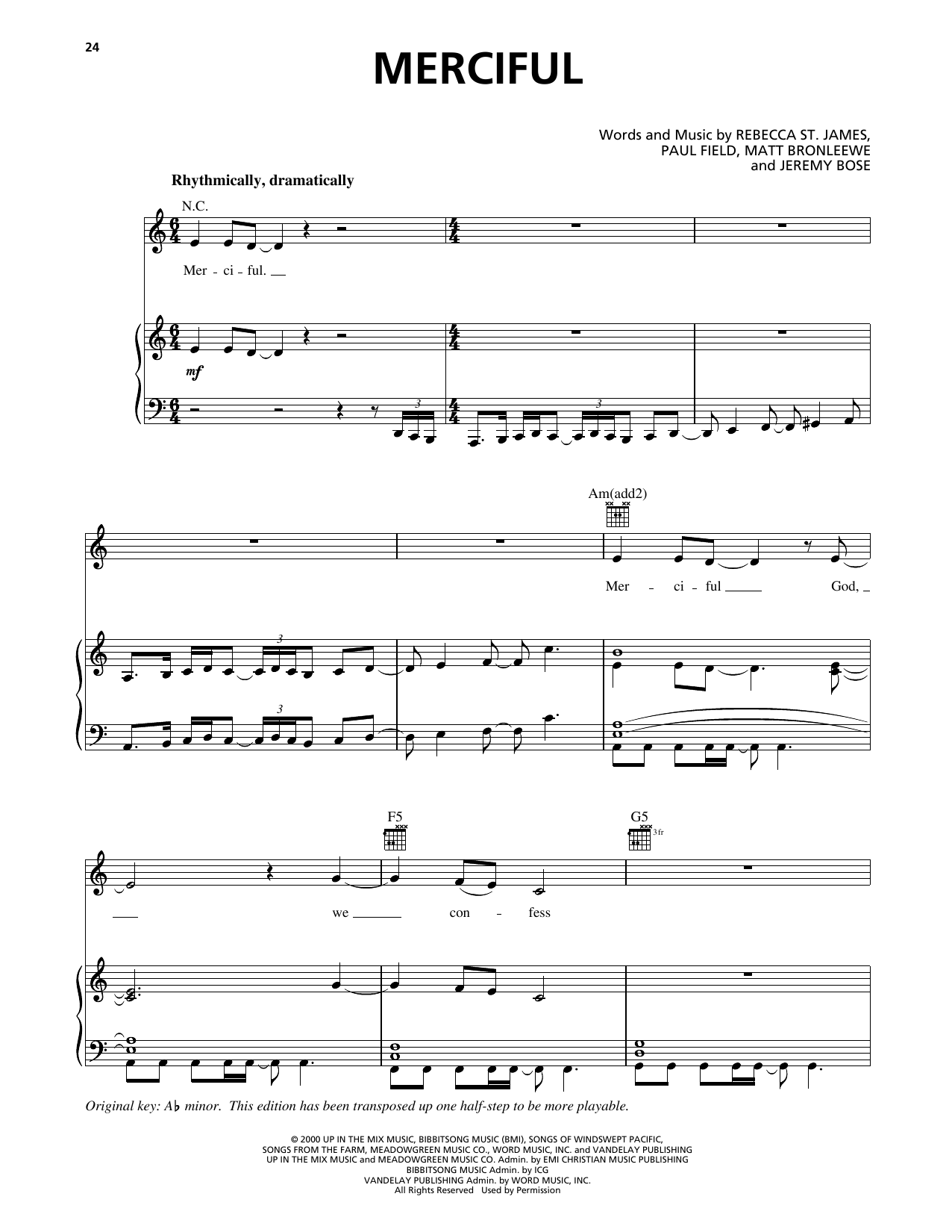 Produktgalerie: Seite 1 von 1 Merciful, Rebecca St. James, Gesang, Gitarre, Klavier