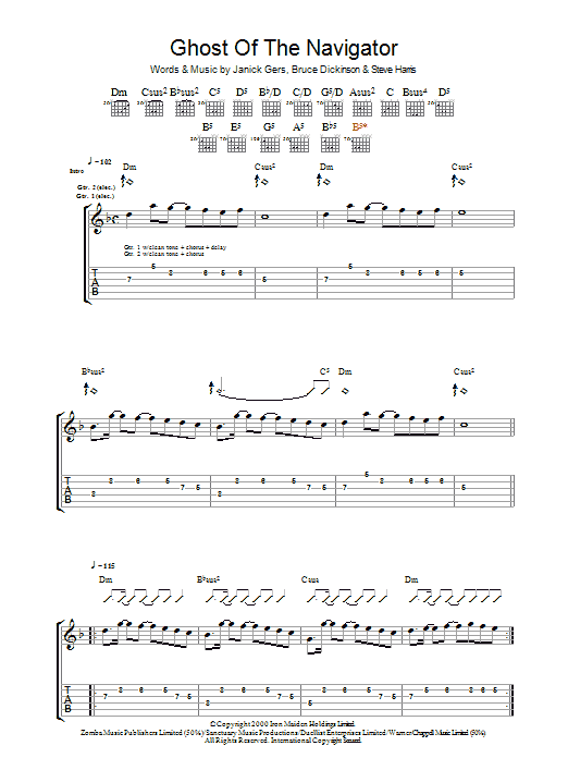 Produktgalerie: Seite 1 von 1 Ghost Of The Navigator, Iron Maiden, Gitarre
