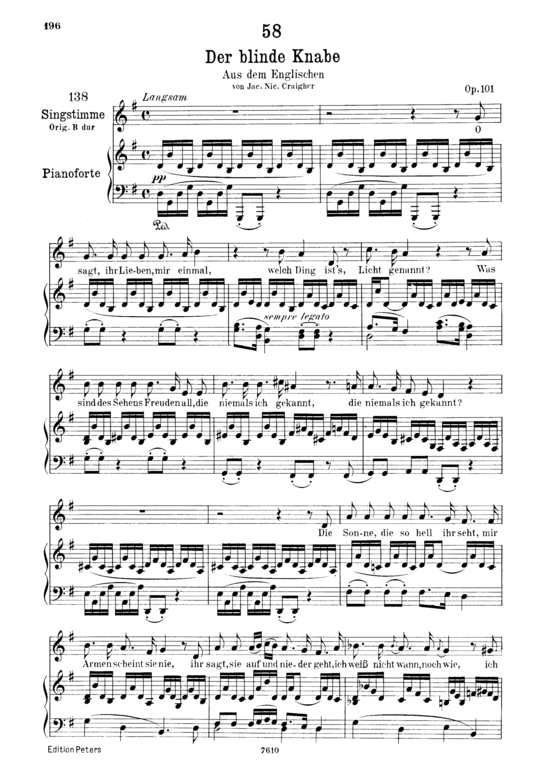 Product picture to: Der blinde Knabe D.833Franz Schubert