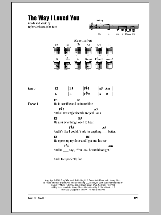Produktgalerie: Seite 1 von 1 The Way I Loved You, Taylor Swift, Gitarre