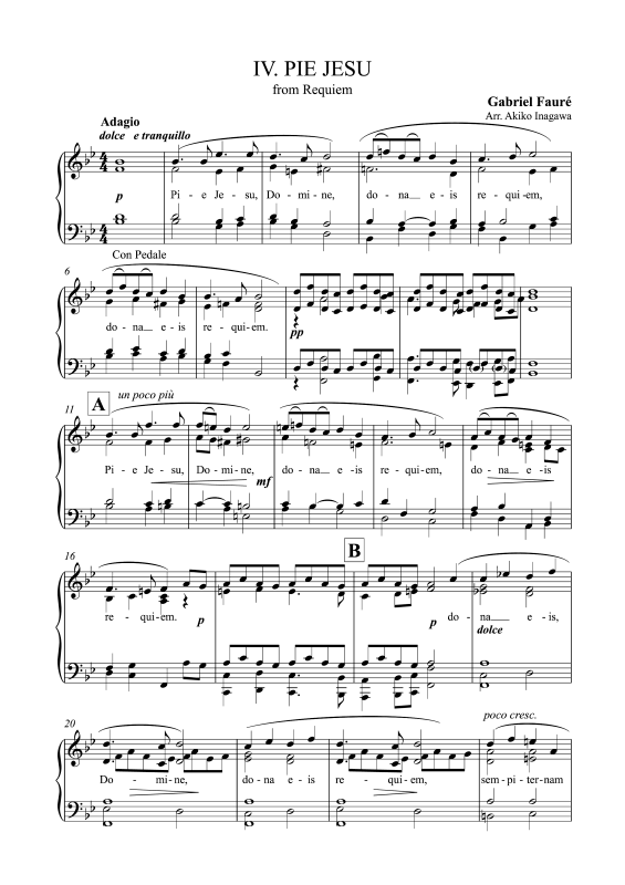 Product picture to: Requiem - IV. Pie JesuGabriel Fauré