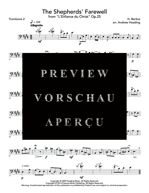 Produktgalerie: Seite 9 von 11 Shepherd´s Farewell, , (Blechbläser Quartett 3x Posaune + Tuba)
