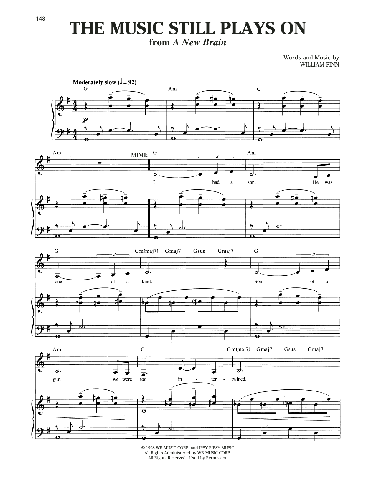 Produktbild zu: The Music Still Plays On (from A New Brain)