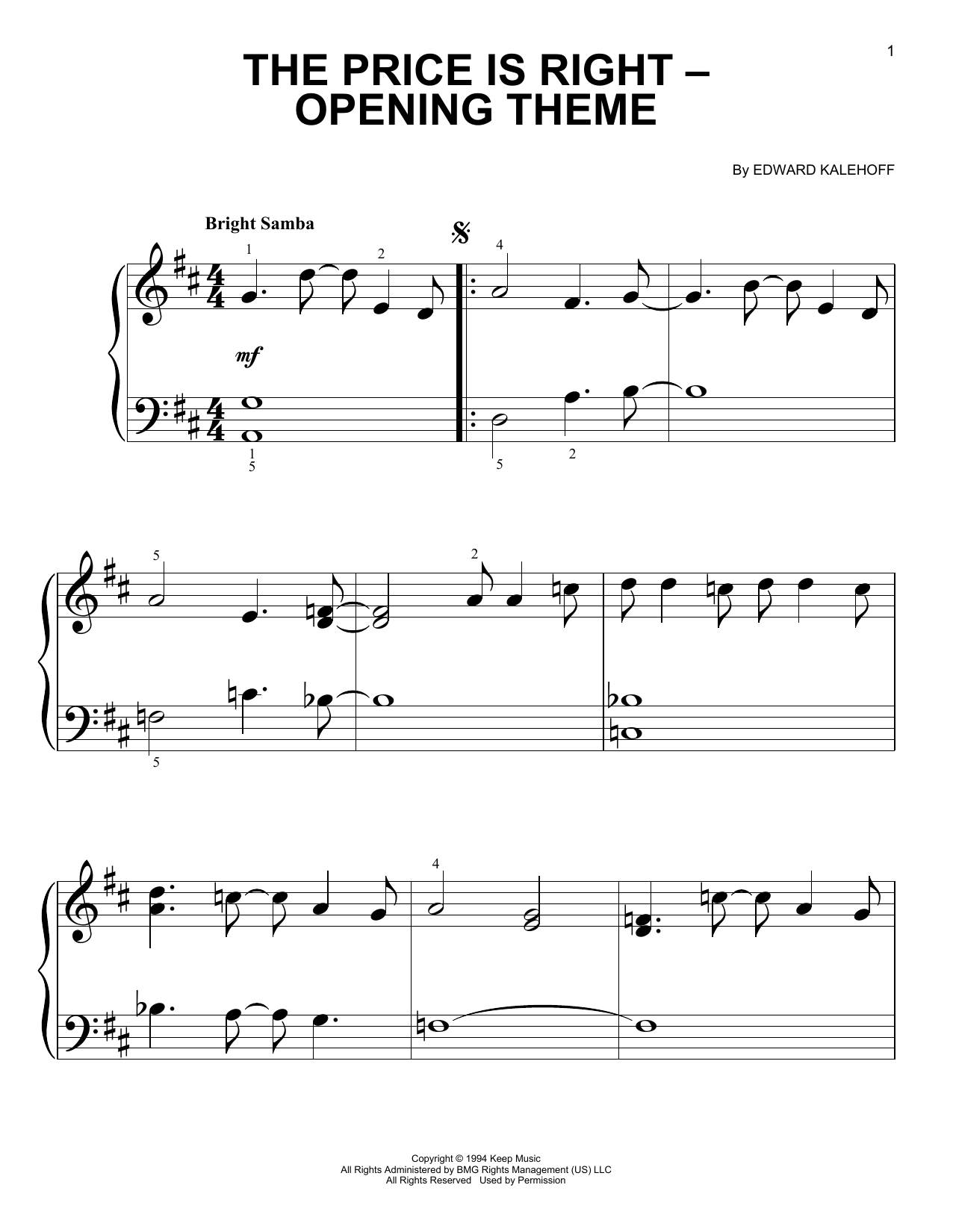 Produktbild zu: Price Is Right - Opening Theme