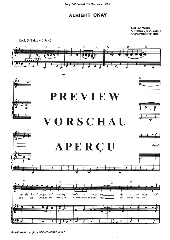 Produktgalerie: Seite 3 von 3 Alright, okay , Long Tall Ernie & The Shakers, Klavier und Gesang