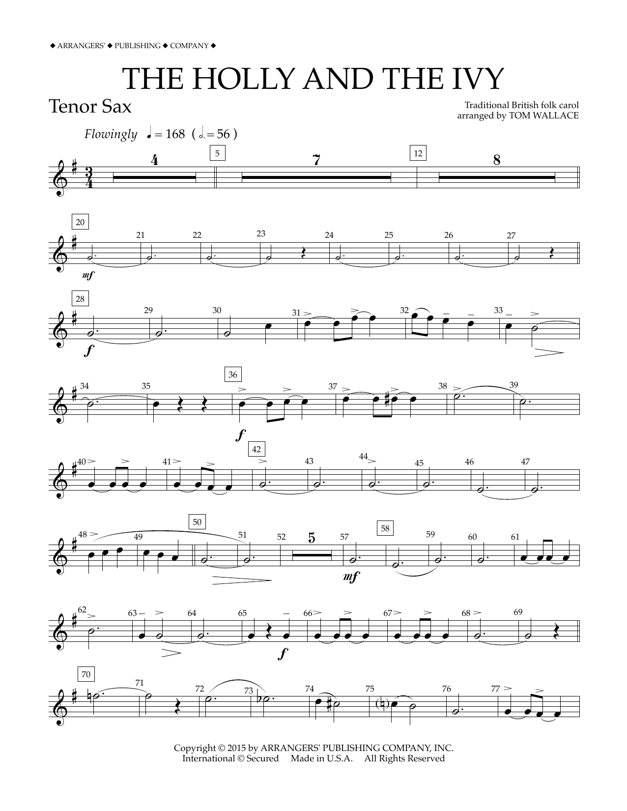 Produktbild zu: The Holly and the Ivy - Bb Tenor Saxophone