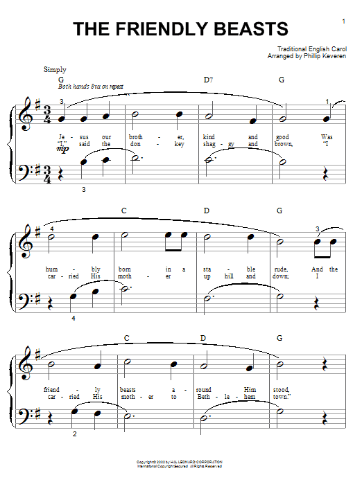 Product picture to: The Friendly Beasts (arr. Phillip Keveren)