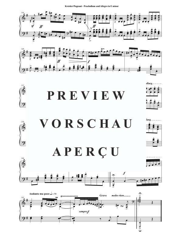 Product gallery: Page 8 of 8 Praeludium and Allegro in E minor, , Solo Piano
